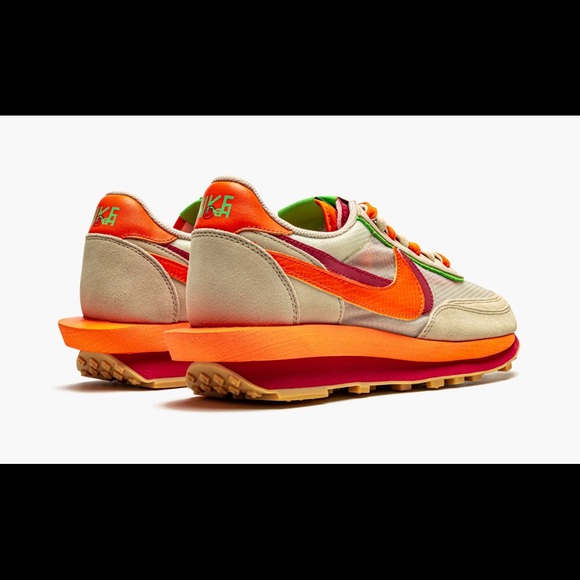 Nike Ld Waffle Sacai Clot Net Orange Blaze - Dh1347-100 - Picture 10 of 11